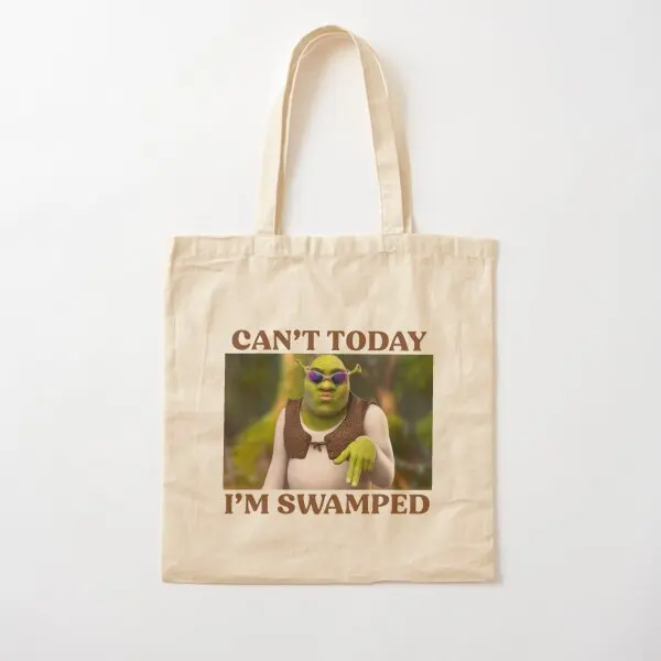 Ca Not Today I Am Swamped Cotton  Canvas Bag Travel Ladies Women Shoulder Bag Reusable Fashion Printed Foldable Unisex Fabric