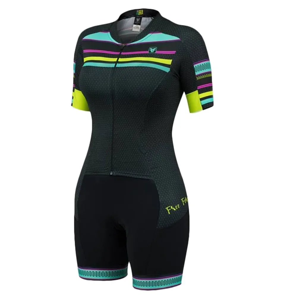 

Freeforce Summer Women Cycling Clothing Short Sleeves Bike Skinsuit Ropa Ciclismo Roadbike Racing Team Speersuit Triathlon Suit