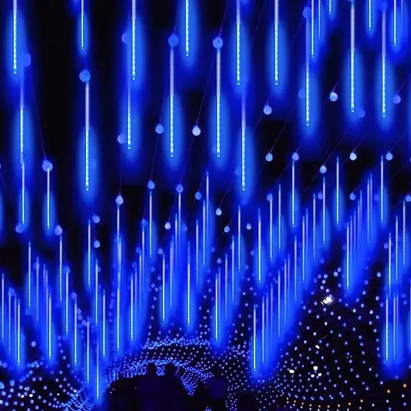 Imagem -05 - Led Meteor Shower Lights Grupo Fairy String Lights Feriado de Natal Neve Caindo Gelo em Cascata Decoração do Dia das Bruxas Set