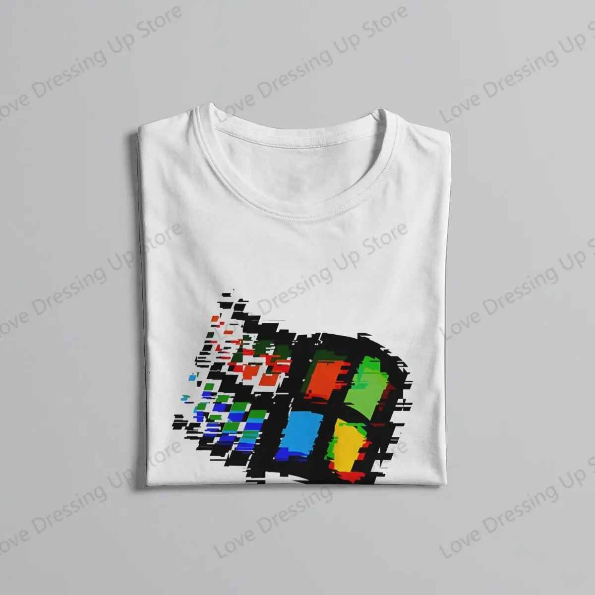 Windows 95 Computer System Accessories Diverge Glitch Tshirt Graphic Men Tops Vintage Fashion Summer COTTON Short Sleeve