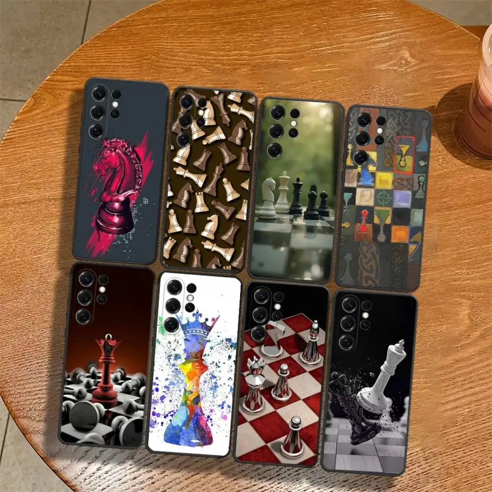 

Chess Board Phone Case For Samsung S22,S24,S20,S25,S23,S30,S21,Ultra,Plus,Fe,Black Soft Case