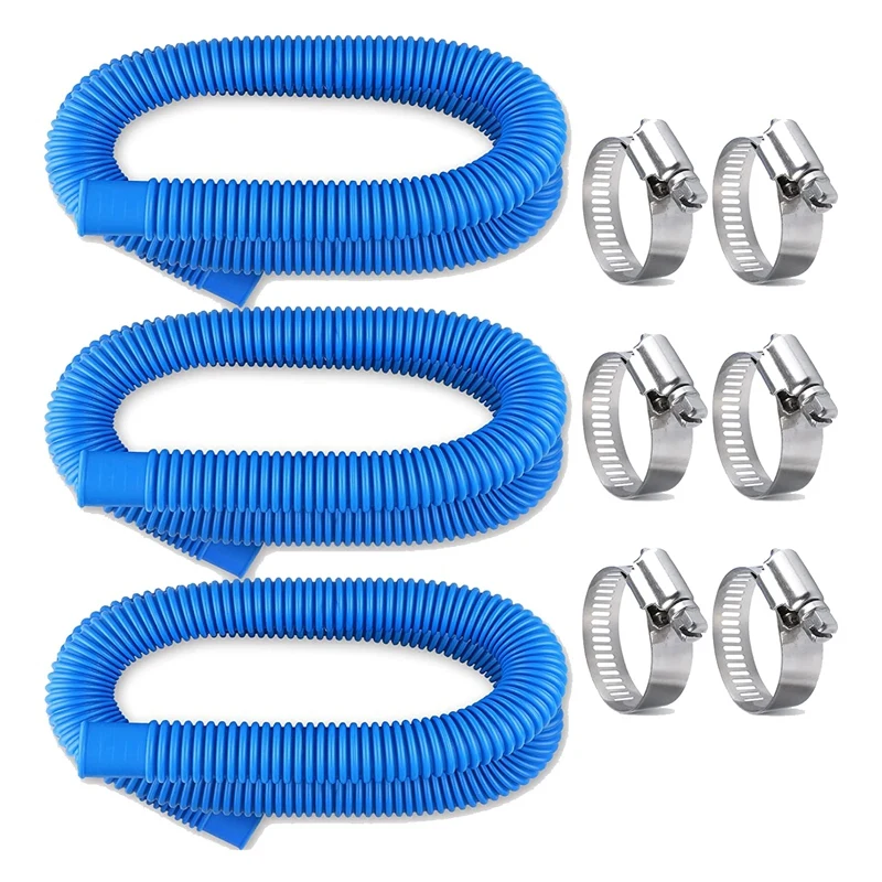 

Pool Pump Replacement Hose For Intex/Coleman,330GPH 1000GPH, 3 Pack Swimming Pool Pump Pipes With Hose Clamp