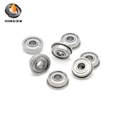 10Pcs F695ZZ  5x13x4 mm  Flange Ball Bearing ABEC-7  F695ZZ Bearing 5*13*4 mm Flanged F695Z Ball Bearings F695 ZZ