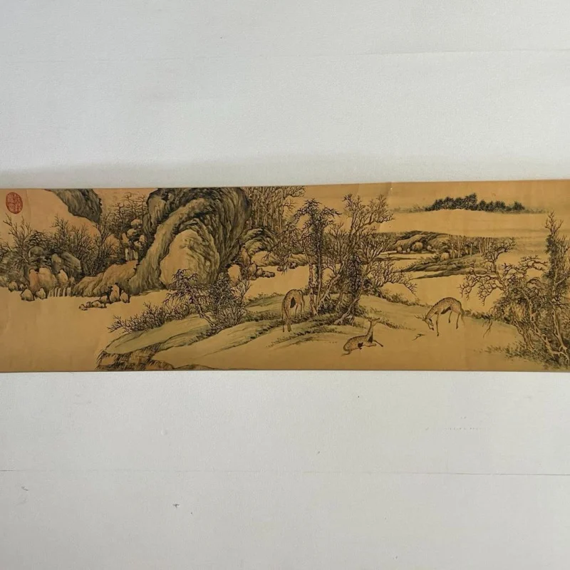 Antique Celebrity Calligraphy and Painting Dong Bangda's Angle Resolution Chart Long Scroll Painting Scroll Living Room Decorati