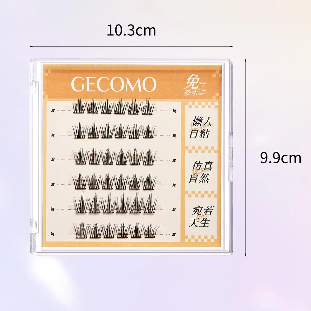 Press on Self Adhesive Cluster Lashes No Glue Needed Natural Look Segmented Eyelashes Reusable Black