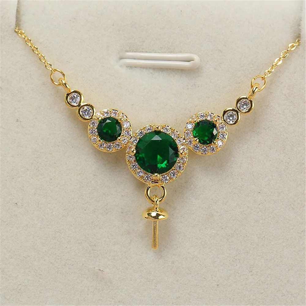 18K Gold Plated Pearl Chain Set, DIY Jewelry Making Supplies, Blank Pendant  Bases for Handmade Accessories, No Pearl