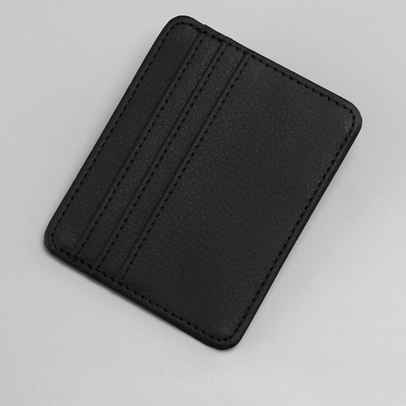 New Colorful PU Leather Card Wallet - Compact Business Card Holder for Men & Women