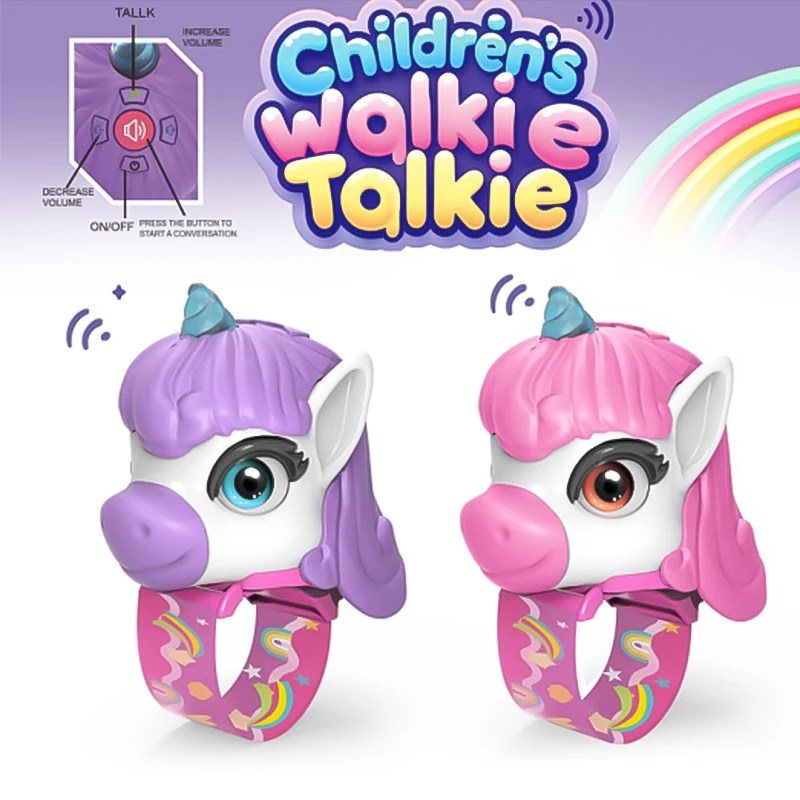 Orologio da unicorno per bambini Cartoon Walkie-talkie Dispositivo di comunicazione interattivo genitore-figlio wireless per chiamate all'aperto uno su uno