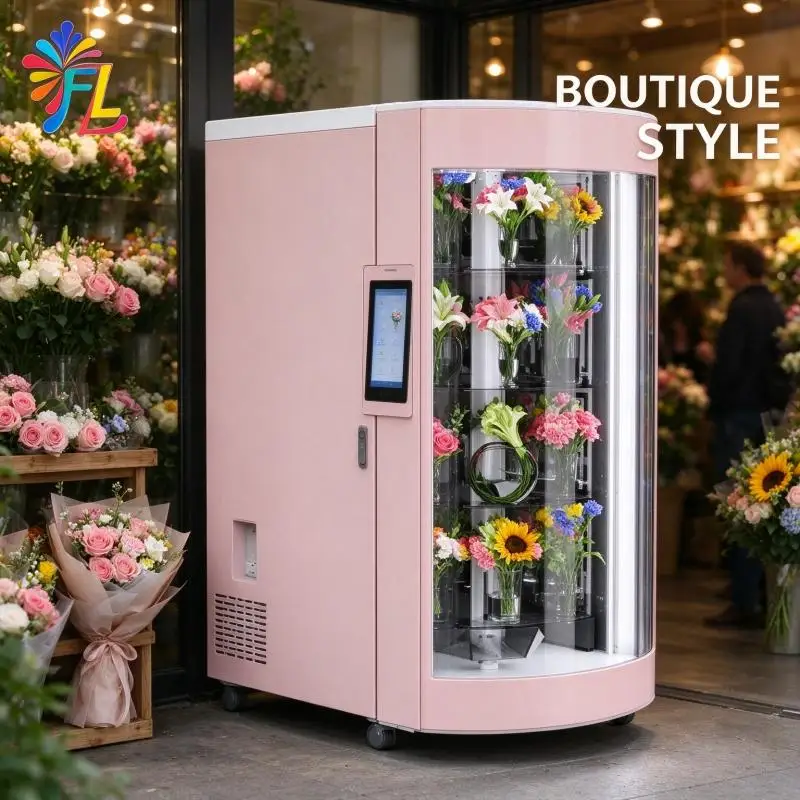 Flower Vending Machine Smart Locker Type Flower Vendor Machine Low Noise Operation For Hotel Lobby Installation