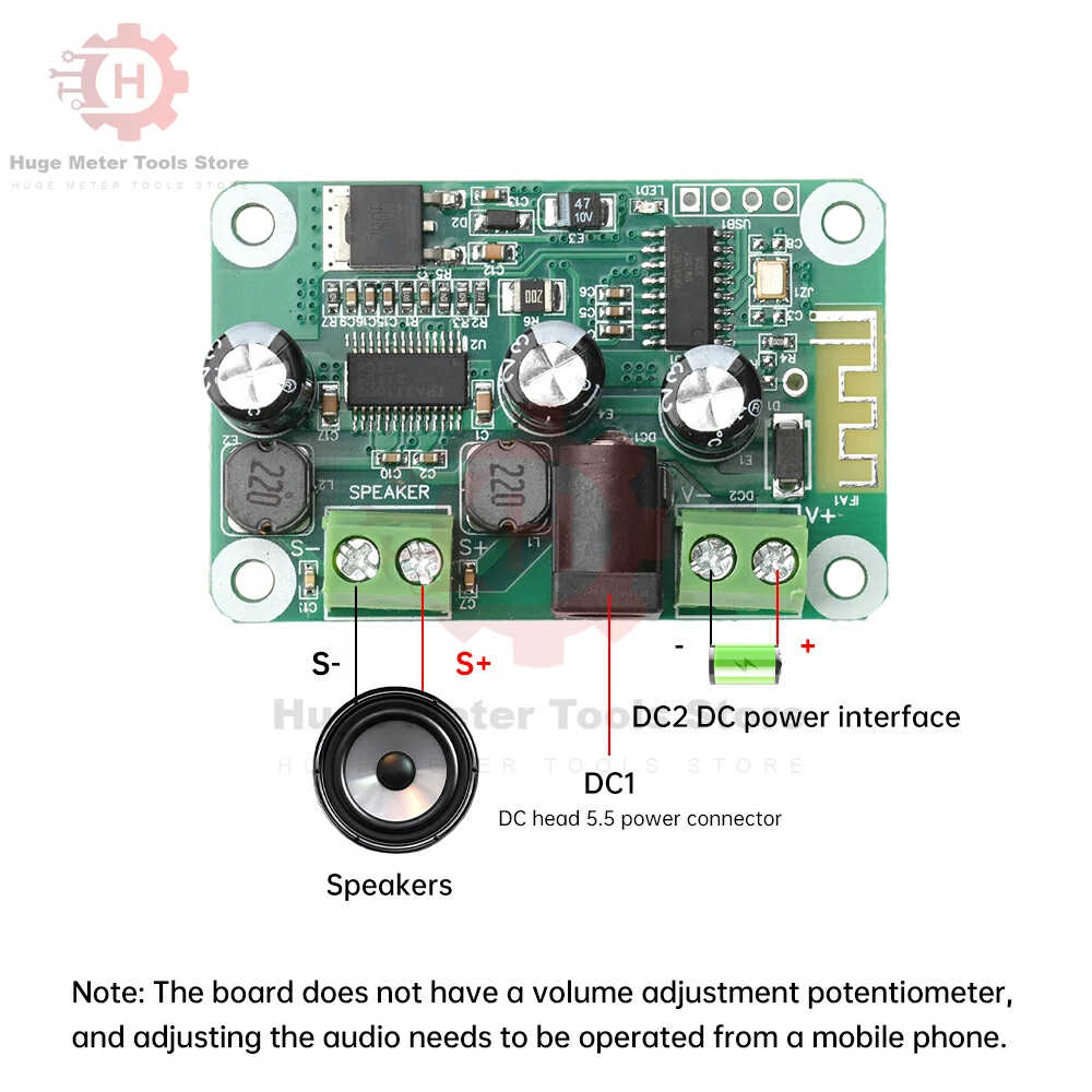 

DC 9-25 В TPA3110 Bluetooth 5,4 плата усилителя одноканальный 30 Вт поддерживает TWS двойной стерео аудио усилитель мощности плата