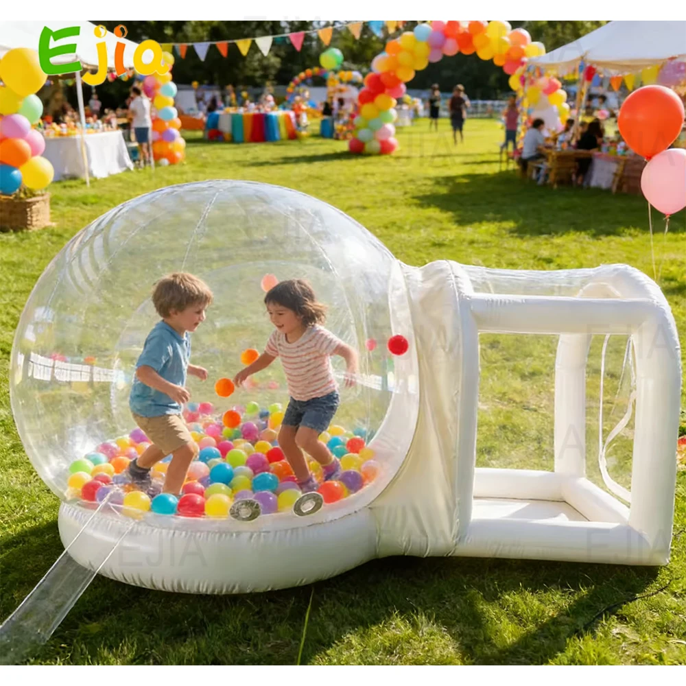 

Надувной купол-домик 10 футов для детей и взрослых, прозрачный ПВХ-батут-пузырь с тоннелем, воздуходувка для вечеринок