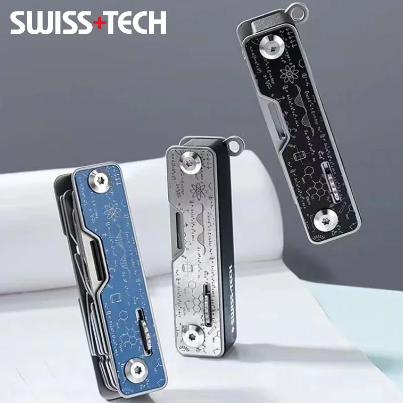 Zwitserse Tech 9 In 1 Multitool Mes Vouwschaar Flesopener Schroevendraaier Zaag Mini Portbale Outdor Multifunctionele Edc Tool