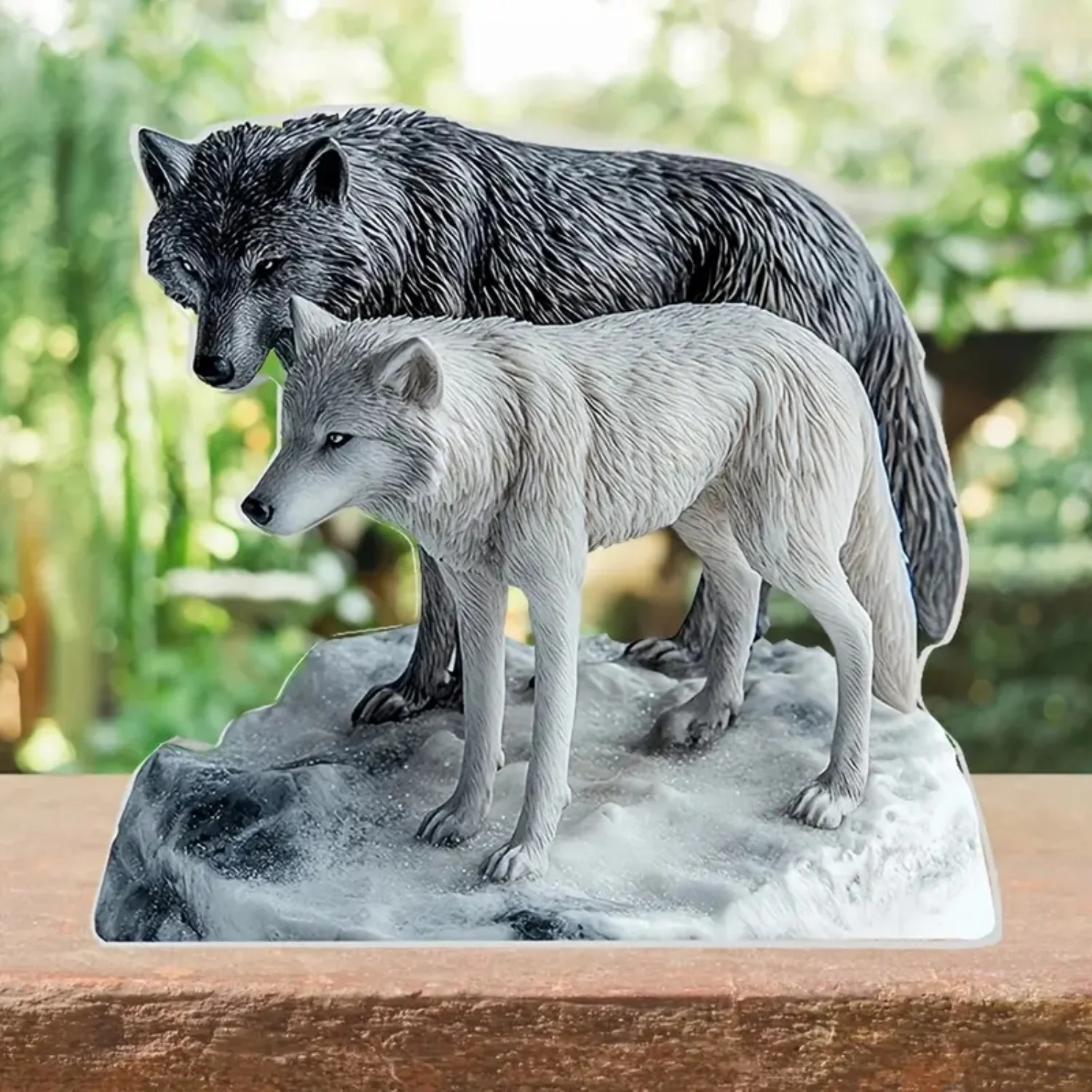 Full Moon Wolf Howl Statue,2D Flat Acrylic Figurine,Home,Office,studio,Cafe,room,display Case,Table Ornament Desktop Decor Gift