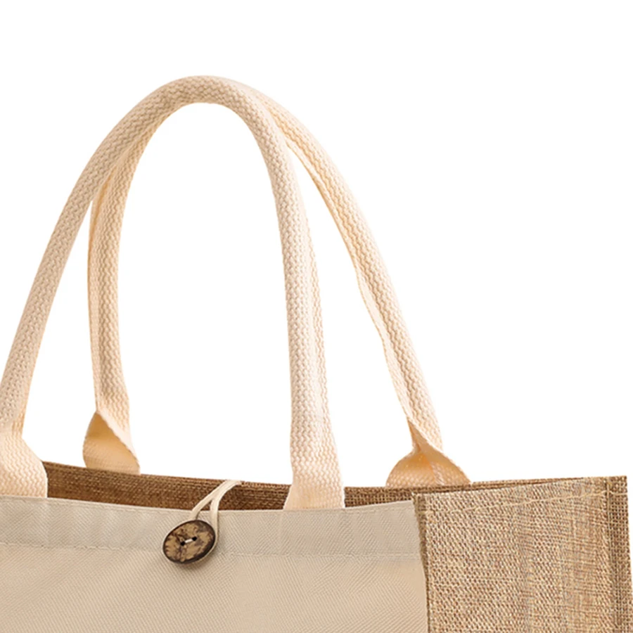 حقيبة يد من الكتان، حقيبة صندوق غداء مطبوعة برسوم كارتونية ذات سعة كبيرة، حقيبة محمولة باليد، مقاومة للماء ومتعددة الاستخدامات #5