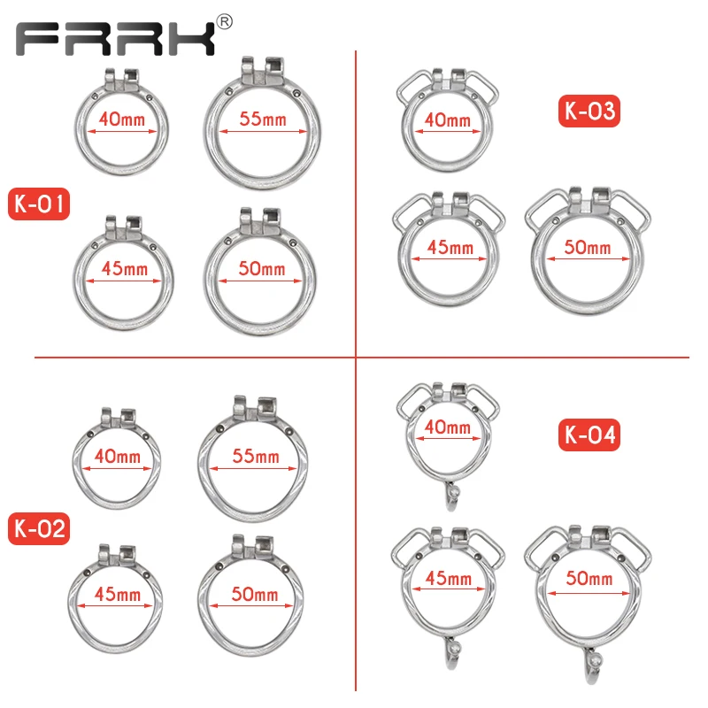 FRRK 60mm Long Chastity Cage Open Head Stainless Steel Lock Cock Down Metal Penis Rings BDSM Devices Adults Toys Sex Shop