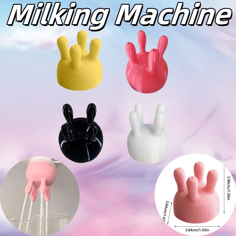 Upgrade Cow Udder Milk Carton Cap Kitchen Utilities 3D Printing Funny Pouring Milk Bottle Cap Boxed Milk Diverter Milking Mac