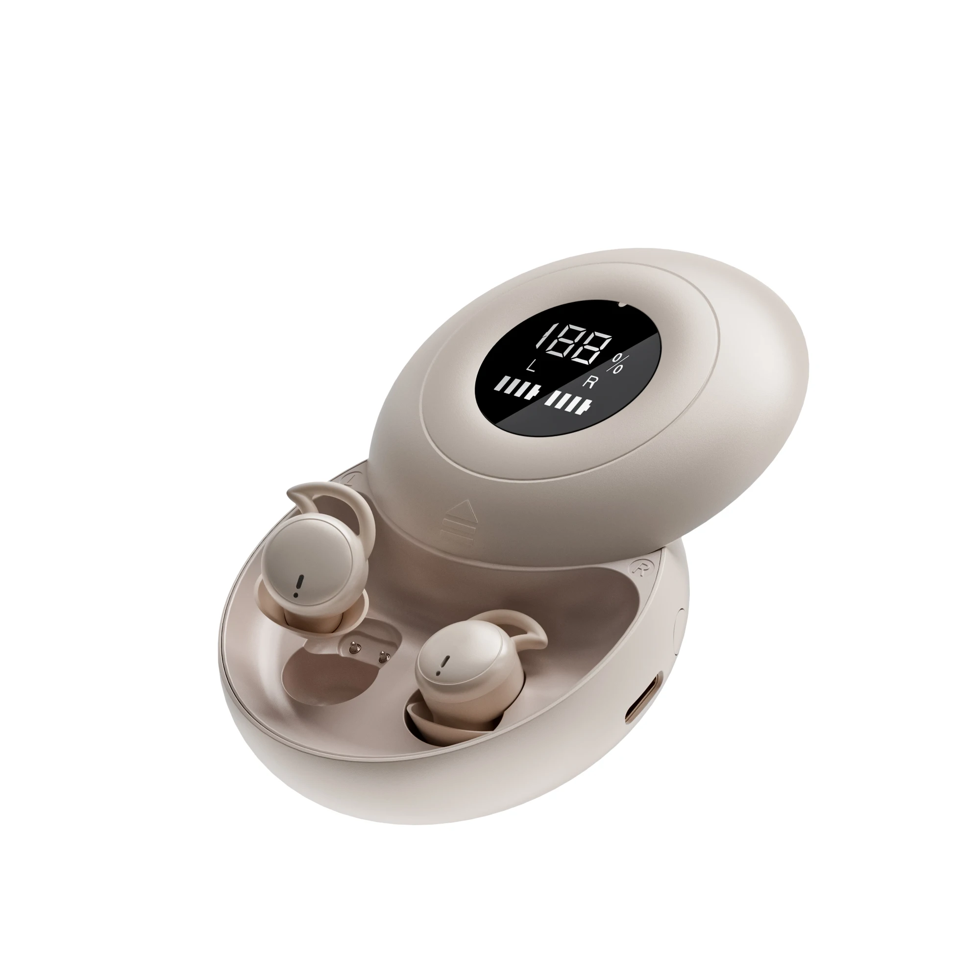 HaaYot Wireless Earbuds Bluetooth Headset Noise Blocking Led Display Workout Headphones Stereo Sound Sleep Earphones with Mic