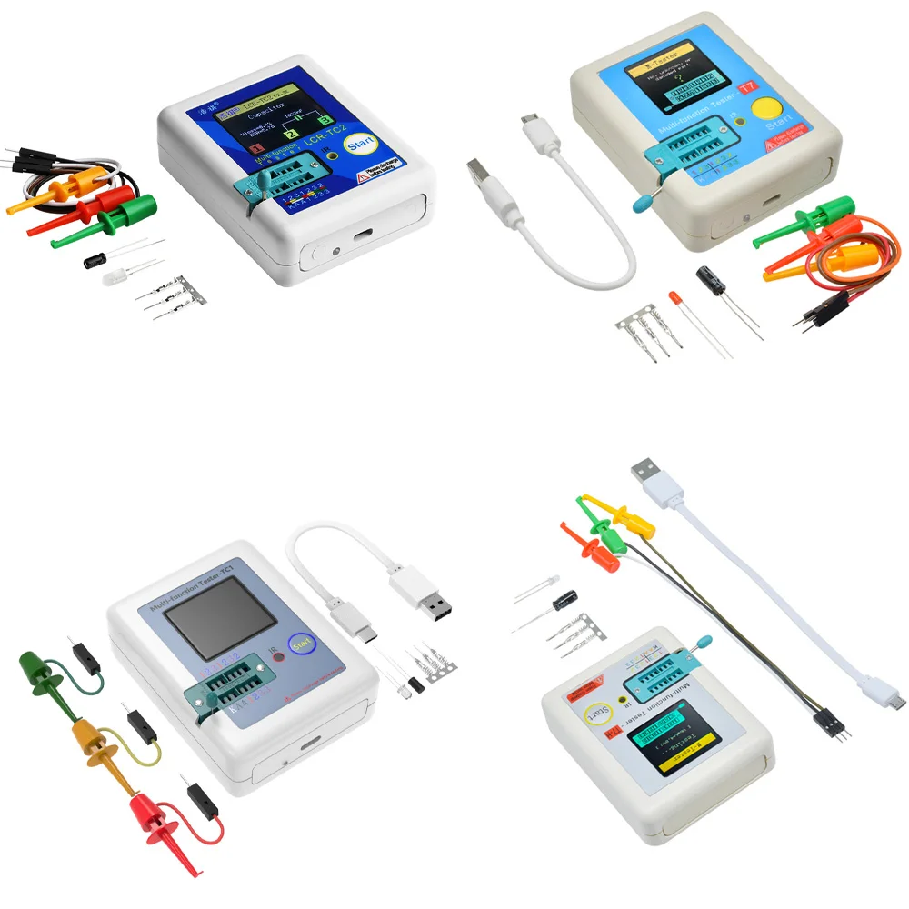 TC-T7-H TCR-T7 LCR-TC1 wysoka precyzja Tester próbnik elektroniczny dioda trioda pojemność ESR MOS/PNP/NPN LCR MOSFET ekran TFT LCD Test