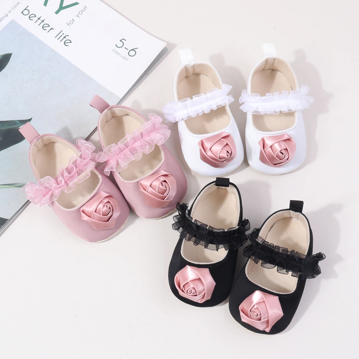 

2025 Hot Selling Spring Autumn Baby Girls First Walking Toddler Shoes With Beautiful Flower High Quality Princess Shoes