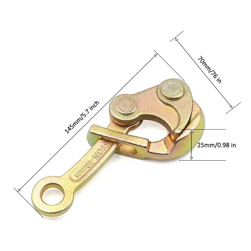 0.5，1Ton Wire Rope Jaw Clamp Multifunctional Electricity Cable Grip Pulling Non-Slip Haven Mini Tightening Tool Carbon Steel