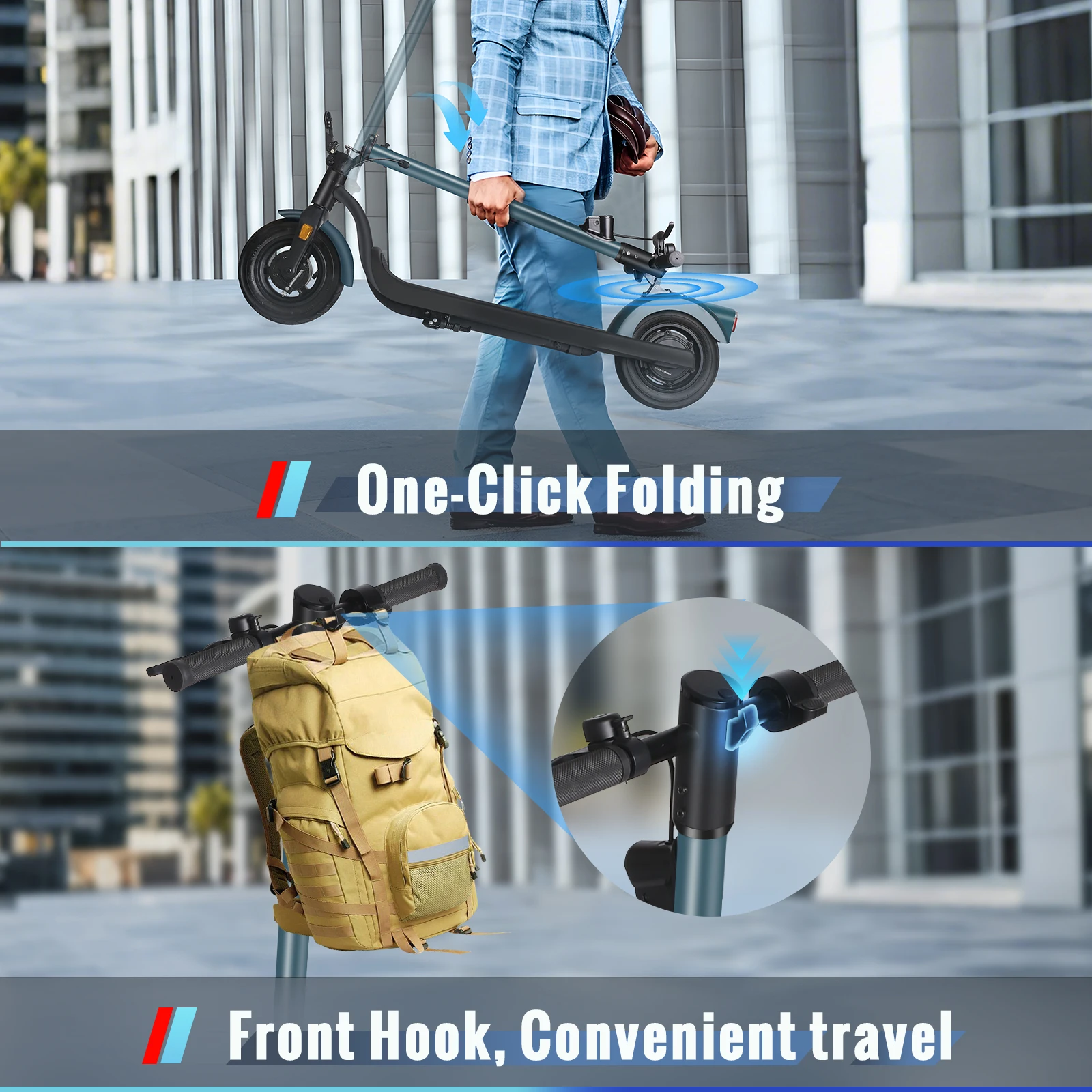 SUNNIGOO N5 350W Elektroroller mit ABE-App, 36V Lithium-Akku, 20 km/h, 35 km Reichweite, 10-Zoll-Reifen für Erwachsene, E-Scooter für DE und EU, städtische Pendlerfahrten, Studententransport, Reisen und Sightseeing – Detail 10