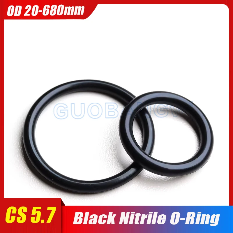 

Black Nitrile Rubber Silicone Rubber O-ring Group Seal Ring Gasket CS 5.7mm OD20mm-680mm High Pressure Repair Oil Belt Seal Ring