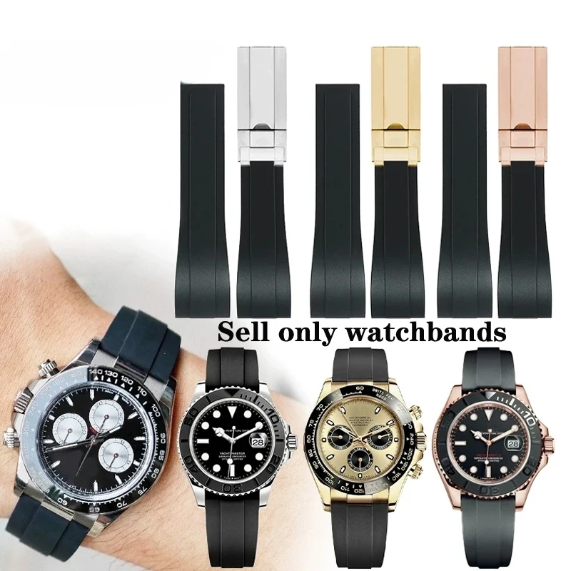 Rubber Watchband for rolex Submariner Daytona GMT Master watch band 20mm For omega moonswatch Silicone bracelet wristband strap