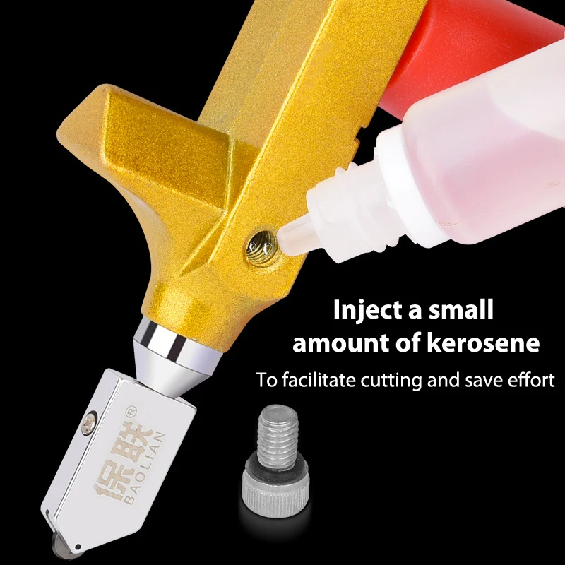 قاطع زجاجي احترافي محمول باليد، مجموعة أدوات قطع بلاط الماس اثنين في واحد مع قطع #1