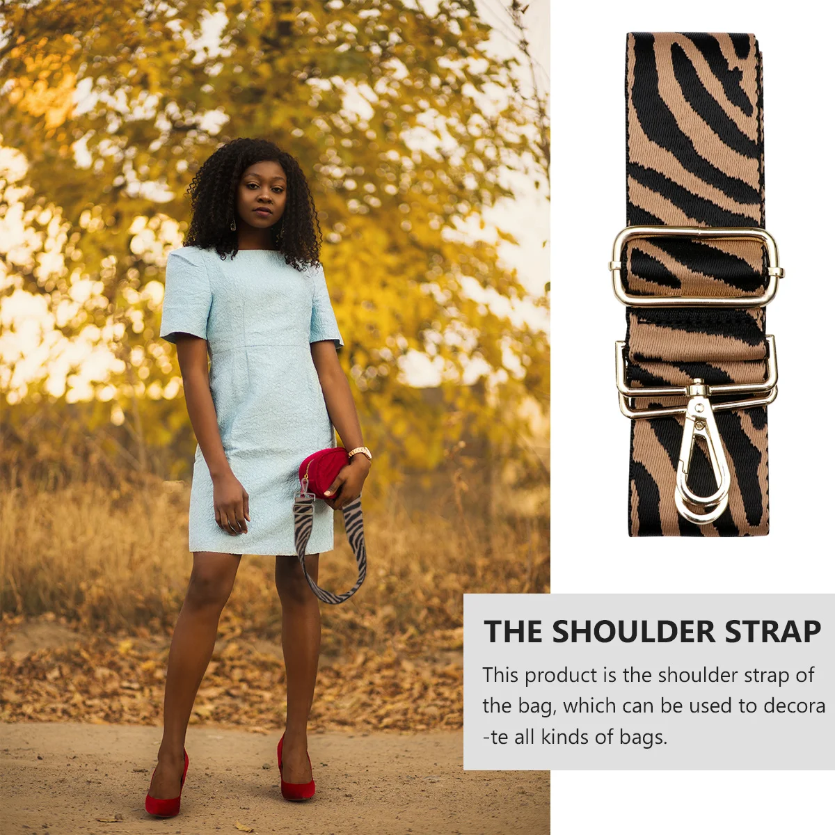 

Creative Zebra Shoulder Strap Durable Canvas Material DIY Bag Replacement Accessory Shoulder Strap Purse Replacement