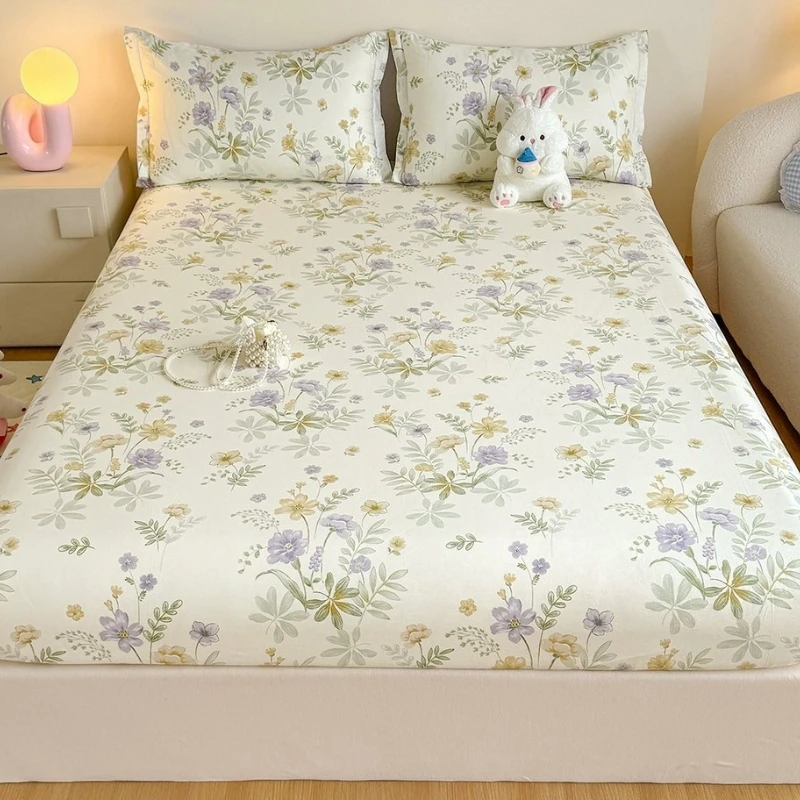 

2026 New All-cotton Quality Jet-printed Bed Hat Skin-friendly, Breathable and Elastic Mattress Cover Without Pillowcase
