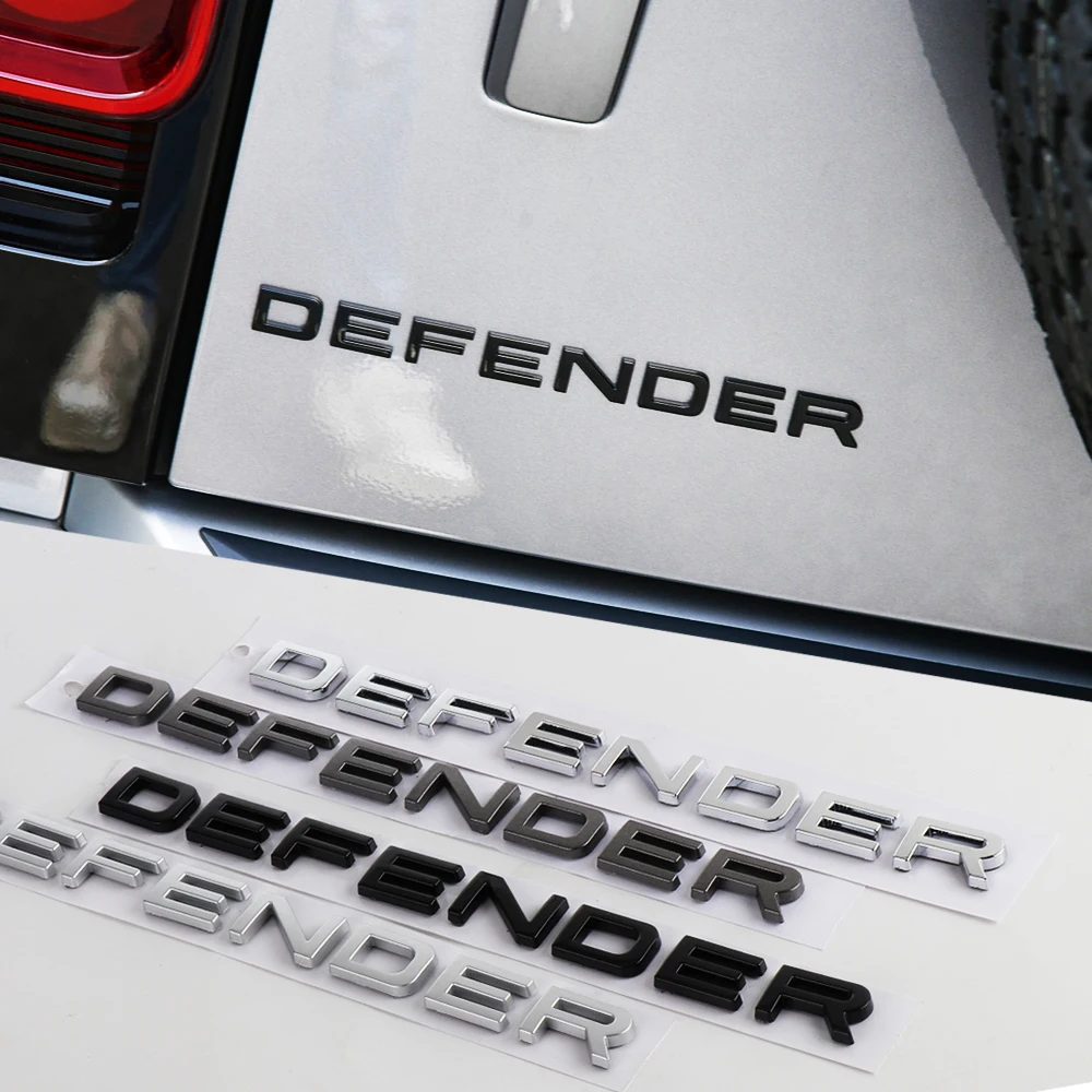 Glossy Steel Chrome ABS Emblem Car Styling Hood Trunk Letters DEFENDER Logo Badge Sticker for RANGE ROVER Accessories