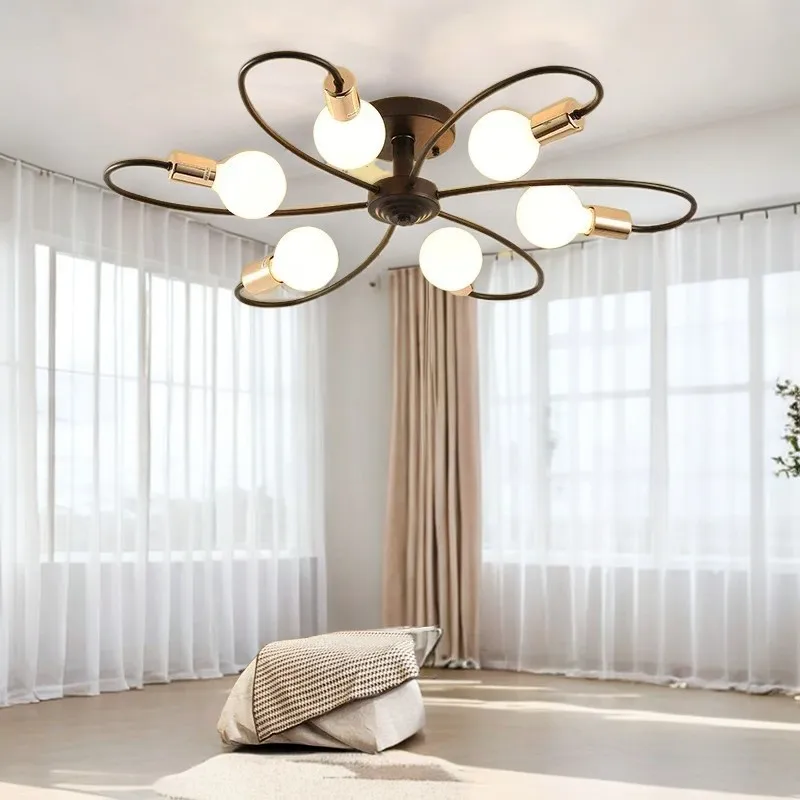 Nordic LED Chandelier Living Room Bedroom Study Ceiling Light Modern Minimalist Creative Home Interior Decoration Lighting Lamps