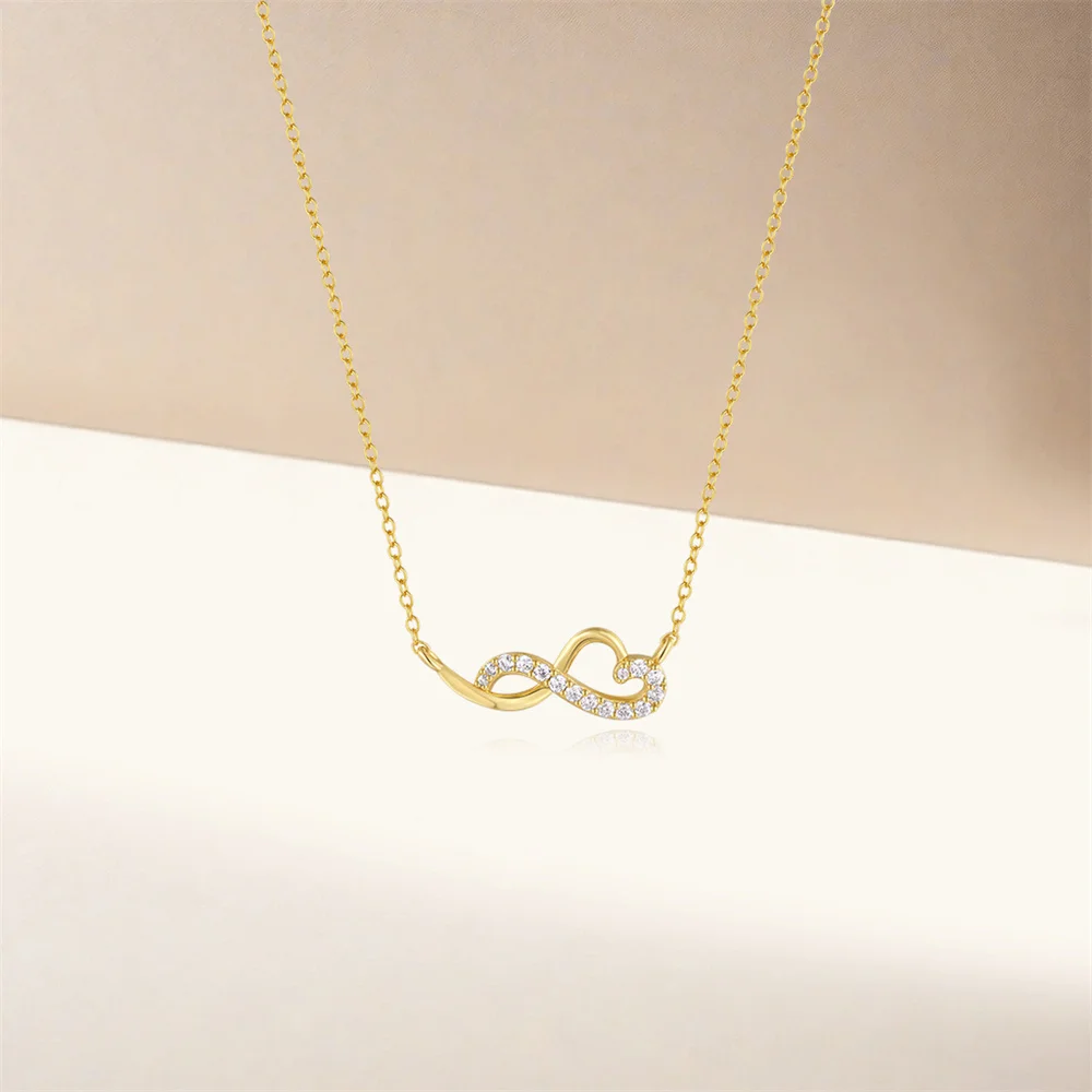 CANNER 925 srebro w kształcie serca nieskończona cyrkonia naszyjnik dla kobiet 18K złoto Ins luksusowy naszyjnik Fine Jewelry Party prezent — zdjęcie 6