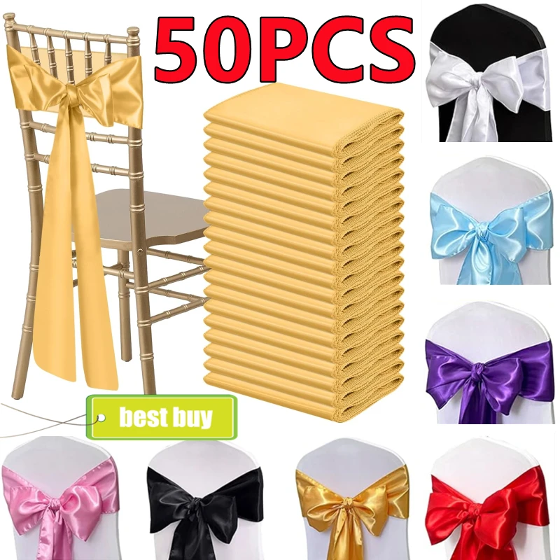 10/50/100 Pezzi Fiocchi in Organza per Sedie, Nastro Decorativo per