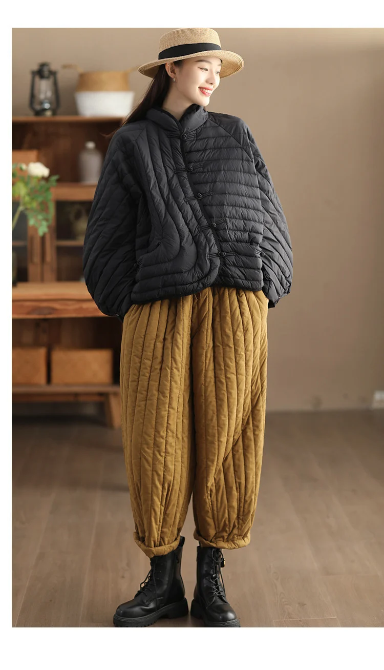 Schinteon Women Ultralight White Duck Down Jacket Over Size Loose Casual Autumn Winter Outwear Vintage Coat 2026 New