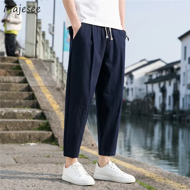 

M-5XL Harem Pants Men Clothing Summer Minimalist Trousers Teens Students Pantalones Korean Fashion Thin All-match Baggy Harajuku