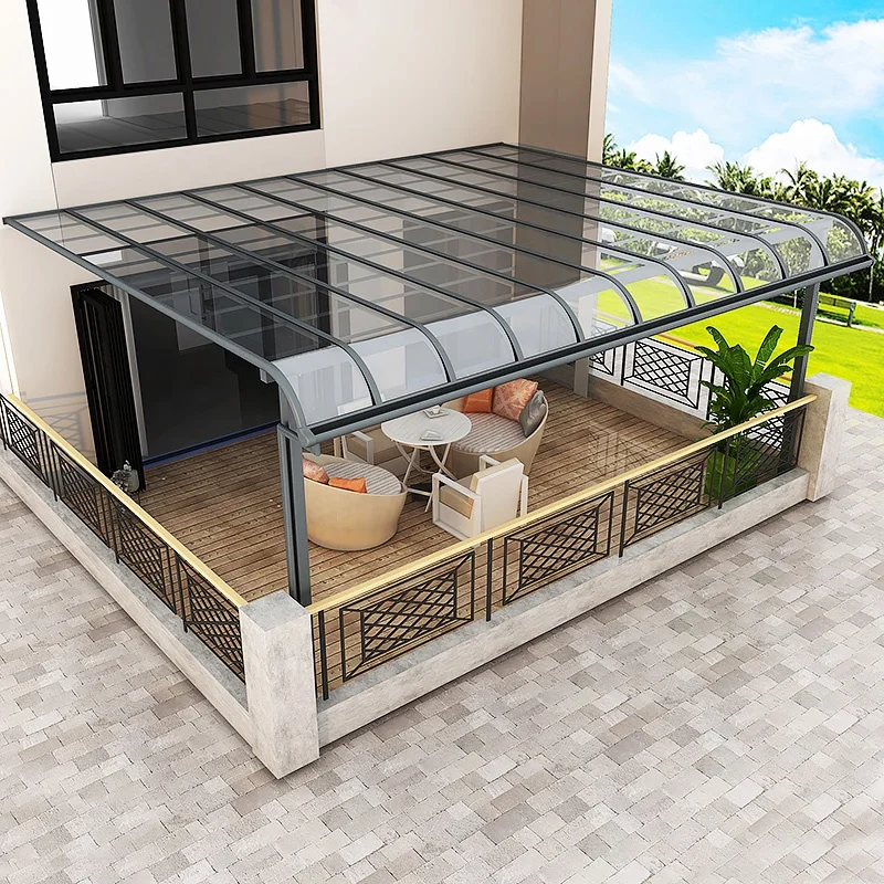 

Customized Luxury Outdoor Aluminum Alloy Gazebo Pergola Polycarbonate Roof Awning Waterproof Rainproof Sunscreen for Courtyardpr