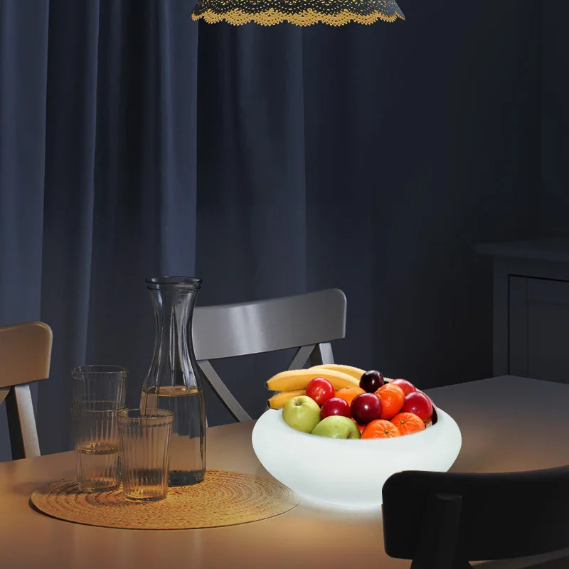 LED luminous fruit plate, home dining table decoration night light fruit plate bar atmosphere decorative light