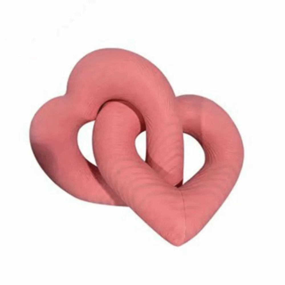 Chain Link Design Interlocking Wooden Hearts Wood Grain Romantic Wooden Heart Knot Decor Elegant Handmade Olive Wood Hearts