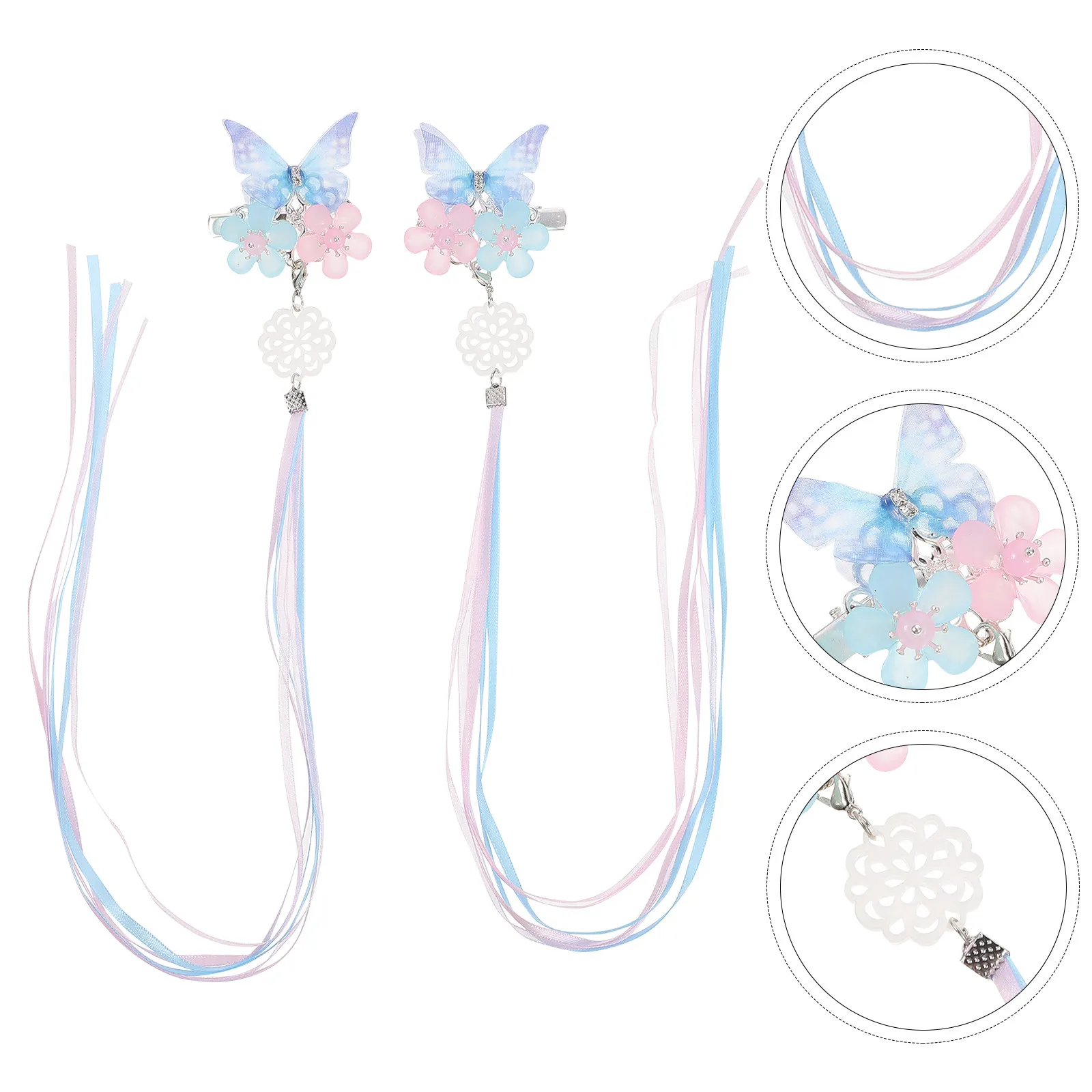 

1Pair Butterfly Hair Clips Chinese Style Hairpins Vintage Hair Decorations Child Hanfu Headdress Kids Birthday Gift