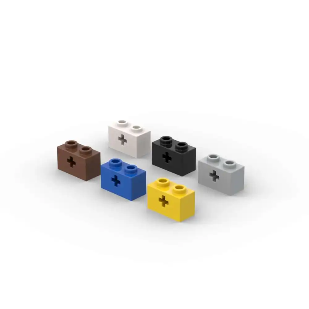 Moc 10 Stuks Puzzel Deeltje 32064 1X2 Met As Gat Bouwstenen 31493 Educatieve Bakstenen Speelgoed Kinderen Verjaardag Dropshipping