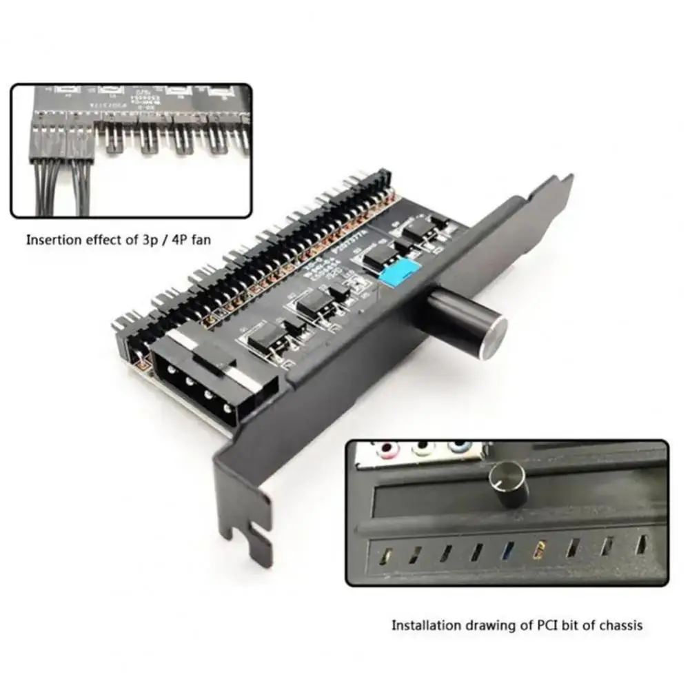 Voltage Control for Fan Speed Computer Temperature Control Switch for Pci Chassis Fan Speed Controller Sata Interface for Fan
