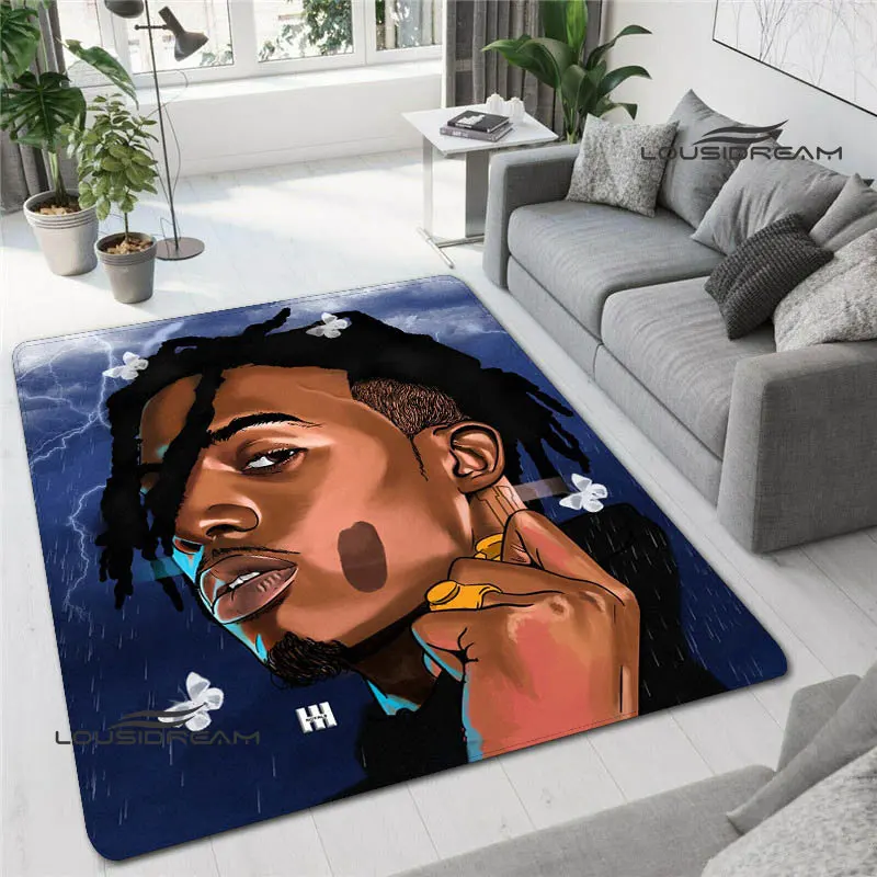 Hip -hop Playboi Carti Printing Carpet Fashion Yoga Cushion Anti -Slide Carpet in the living room bedroom birthday gifts