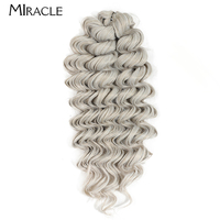 MIRACLE Synthetic 30 Inch Crochet Hair Extensions Deep Wave Braiding Hair Bundles Crochet Braids Hair Fake Hair Long Wavy