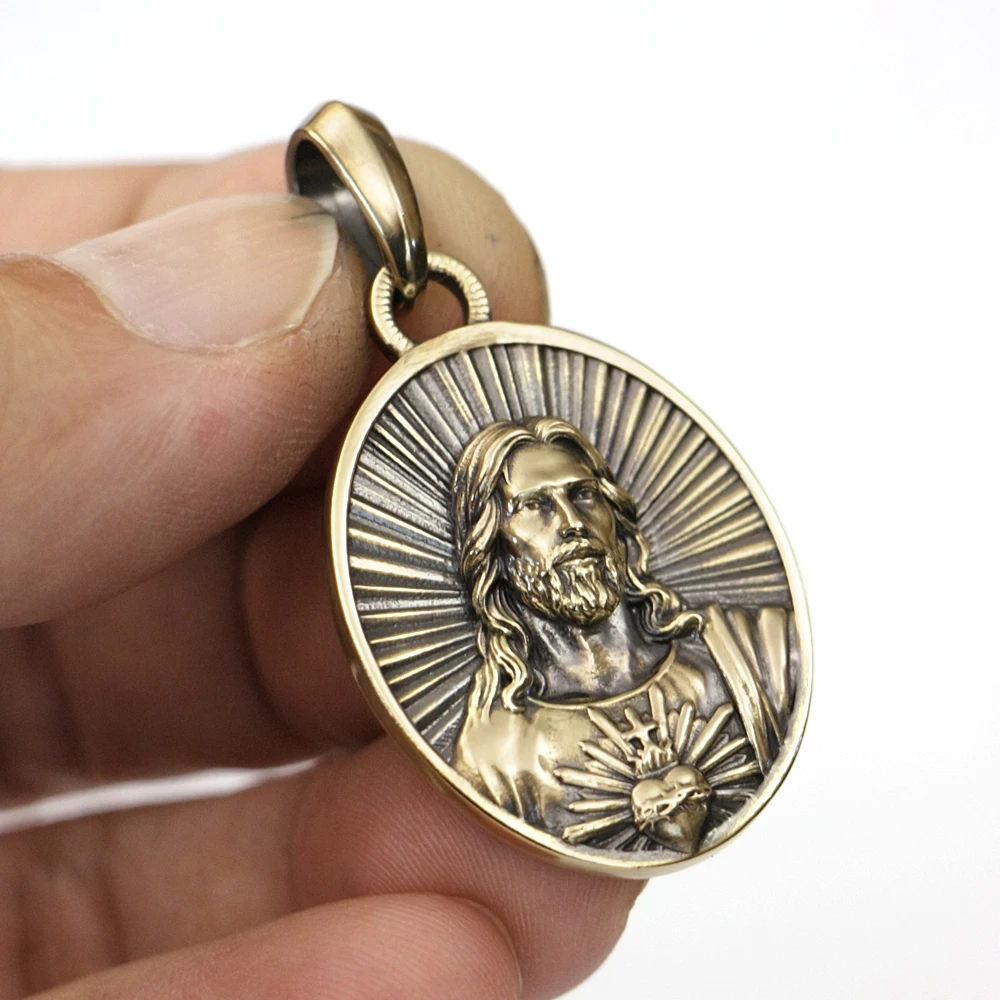 

Solid Brass Details Jesus Christ Pendant Charms Belief Jewelry BR440