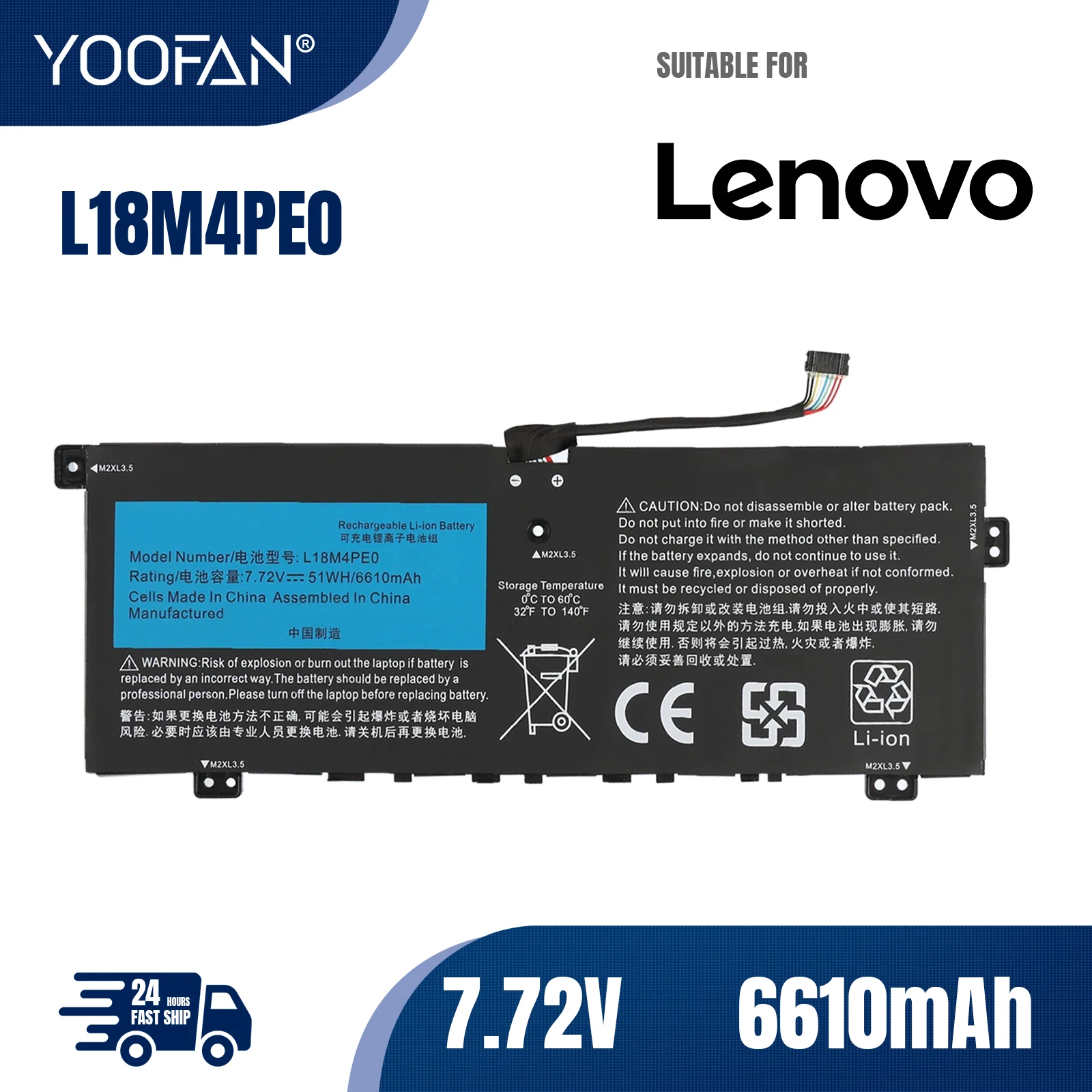 YOOFAN batería para portátil L18M4PE0 L18L4PE0, para Lenovo Yoga C740-14IML, 81tc000juus Series 5B10W67185 5B10U40210 5B10W67296