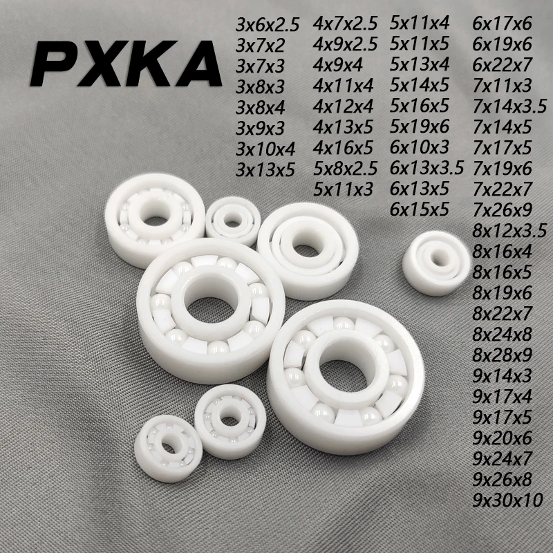 Zirconia ceramic small bearing 3x10x4 4x9x4 4x13x5 5x11x4 6x13x5 7x14x5 8x22x7 9x17x5 Waterproof bearing 3x7x3 3x8x4 5x13x4 mm