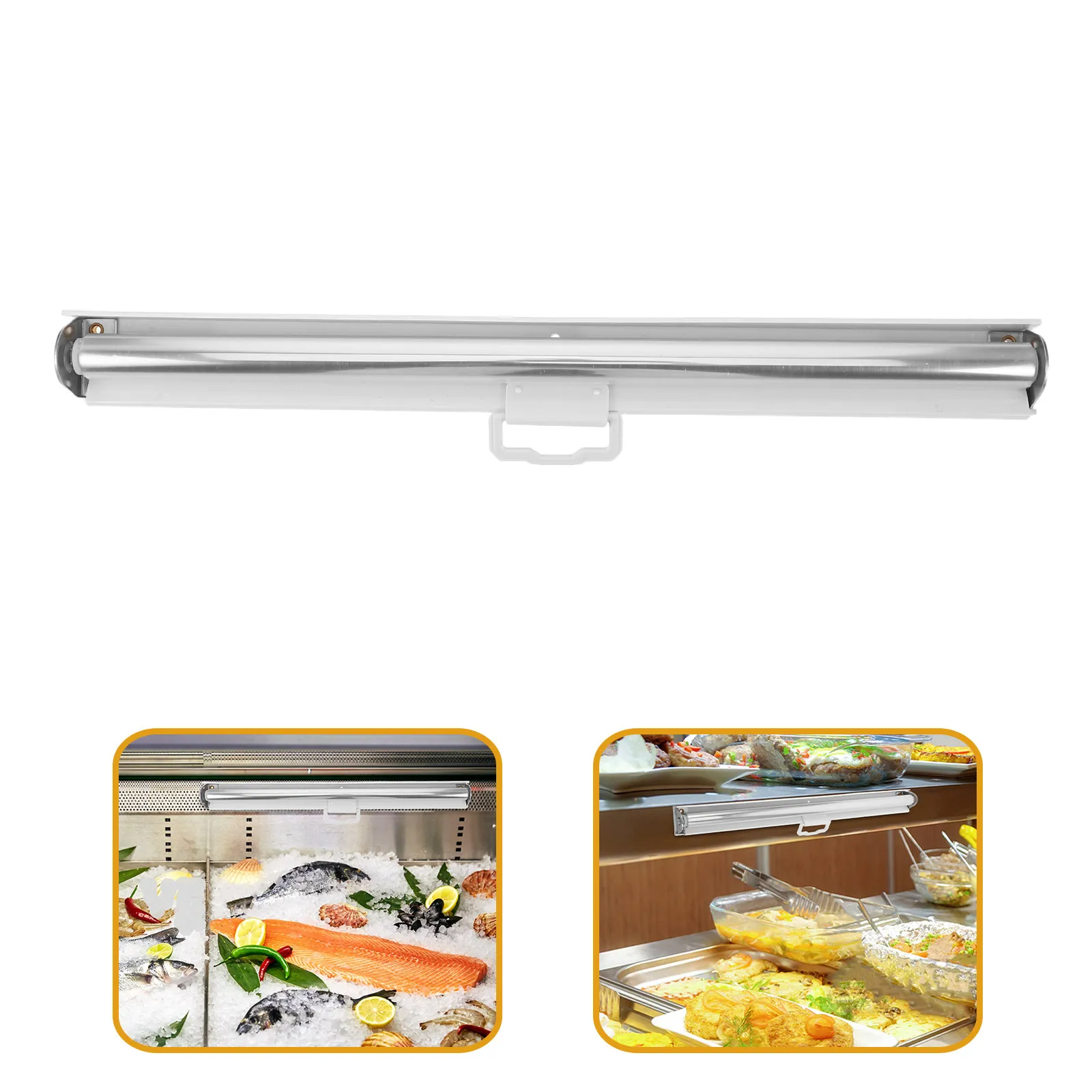 Refrigerator Cabinet Curtain Roll Up Shade for Food Showcase Freezer Display Curtain 150x50cm Dustproof Thermal Insulation PVC