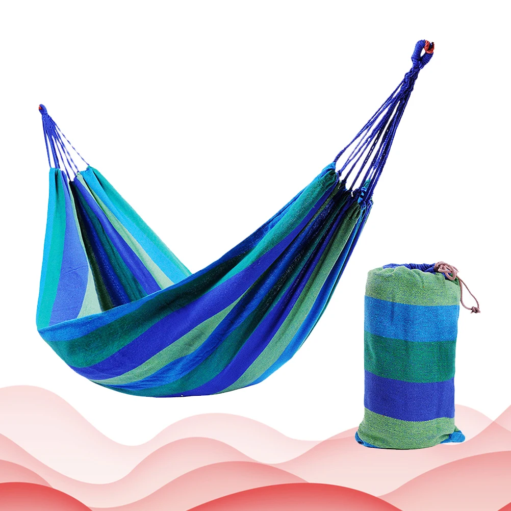 

1Pcs Double Thickened Canvas Hammock 280x150cm Rainbow Design Lightweight Portable for Camping Travel Backpacking Outdoor