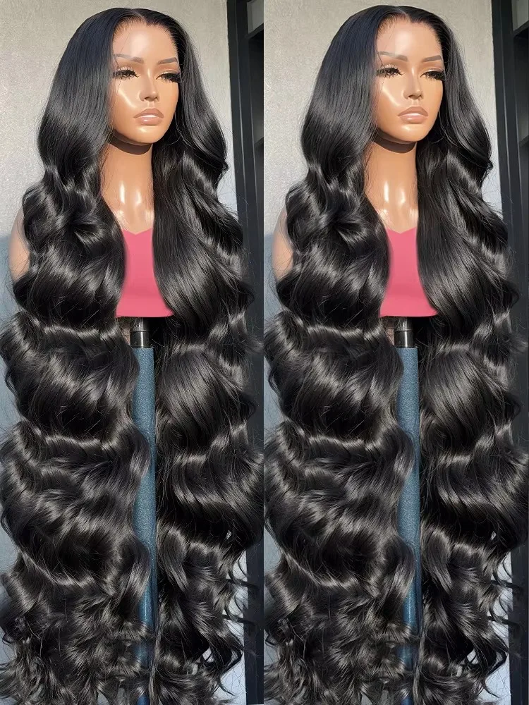 Melodie 40 Inches 220% HD 13x6 Lace Front Human Hair Wigs Transparent Body Water Wave 13x4 Lace Frontal Wig Brazilian Remy Hair